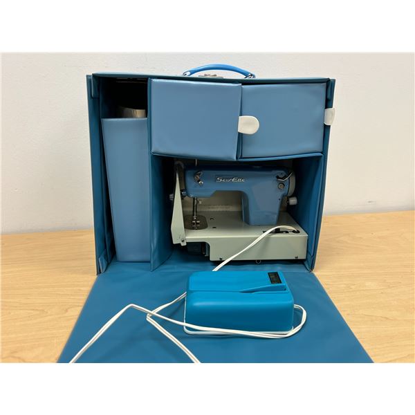Vintage Sew-Ette Toy Sewing Machine with Case and accessories - not tested, see all photos