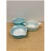 Image 4 : 3 Pyrex Amish / Butterprint Round Casseroles (no lids) - largest 1 Qt. - used, see photos