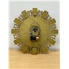 Image 5 : Mid Century Caravelle Brass Battery Op Wall Clock 11" started up with Battery - see photos