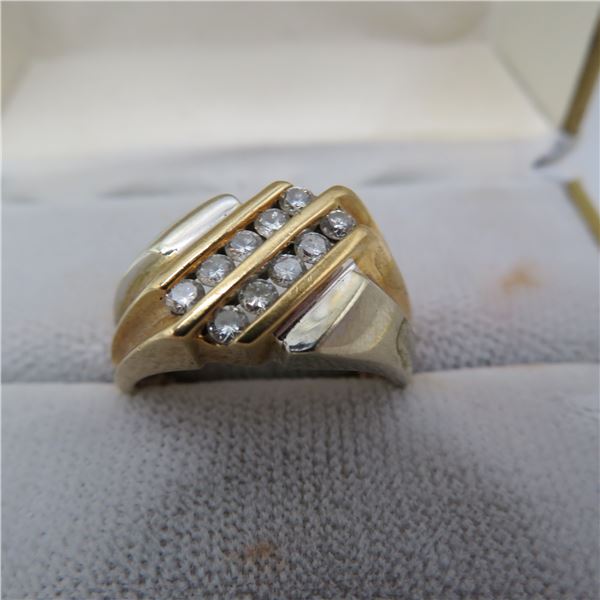 10K Yellow & White gold mens ring - see description and photos