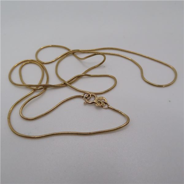 10K Yellow gold 21" chain.  Very nice!  Marked 10K