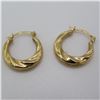 Image 1 : 10K Yellow gold hoop earrings.  Stunning!  Marked 10K on arm