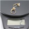 Image 3 : 14K Yellow gold earrings with clear stone.  Super shiny!  Marked 14K on arm