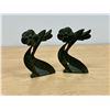 Image 1 : 1928 G. Thew Art Deco Floral Design Patinated Bronze Bookends 6"
