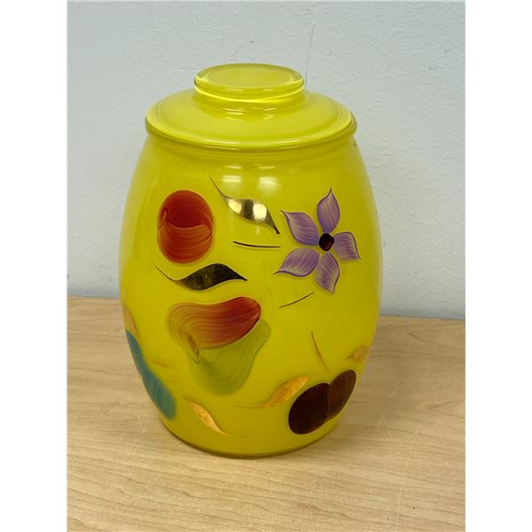 Nice Bartlett Collins Floral / Fruit Theme Cookie / Biscuit Jar - Large 9.5"T 7"W