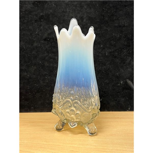 Vintage Sowerby Translucent Piasa Bird 3-Footed Swung Glass Vase (see all photos) 9"