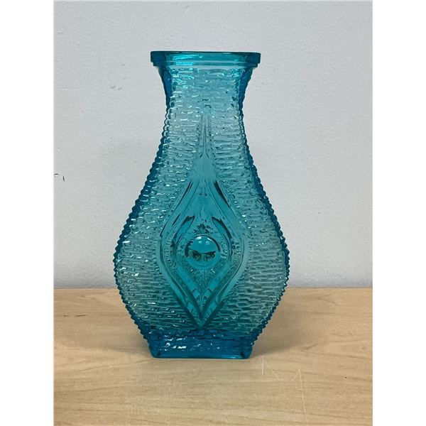 Vintage Oberglas Aqua Blue "Eye" Vase 8.75"T & 5"W