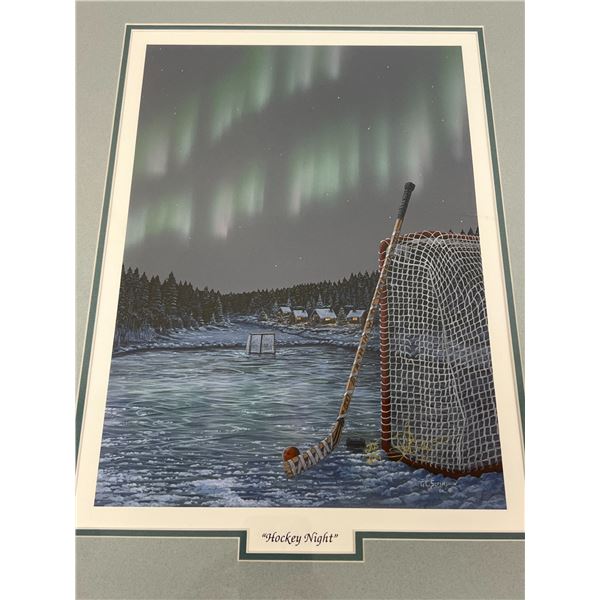Glen Scrimshaw "Hockey Night" 205/499 Framed Print with COA Frame: 20.75 x 16.75"