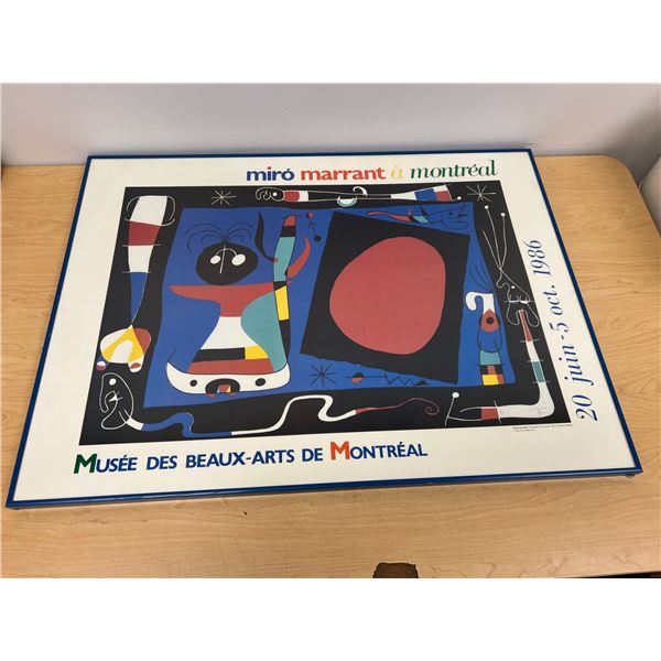 Joan Miró Color Lithograph Exhibition Poster 1986 Montréal Canada (Frame: 33.75 x 25")