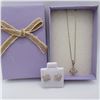 Image 1 : Sterling Silver gift set in box.  Includes chain with pendant and matching earrings.  Very nice!