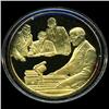 Image 1 : .75oz Franklin Mint PR70 DCAM 24k plated Sterling Silver Round History of the American Presidency H.