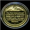 Image 2 : .75oz Franklin Mint PR70 DCAM 24k plated Sterling Silver Round History of the American Presidency B.