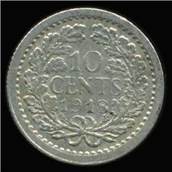 1918 Netherlands Silver 10c Hi Grade (COI-6677)