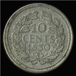 1930 Netherlands Silver 10c Hi Grade SCARCE (COI-6678)