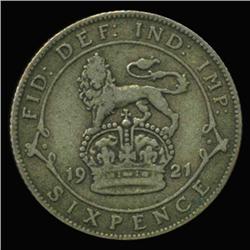1921 British Silver Six Pence High Grade (COI-6790)
