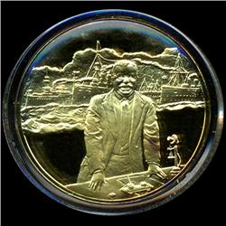 .75oz Franklin Mint PR70 DCAM 24k plated Sterling Silver Round History of the American Presidency T.
