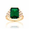 Image 3 : 18kt Gold Oro Laminado Emerald Green Rectangular C