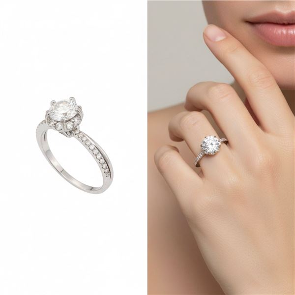 925 Sterling Silver Solitaire Ring (1.40cts) Genui