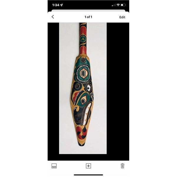 Northwest Coast First Nations Style Painted Paddle