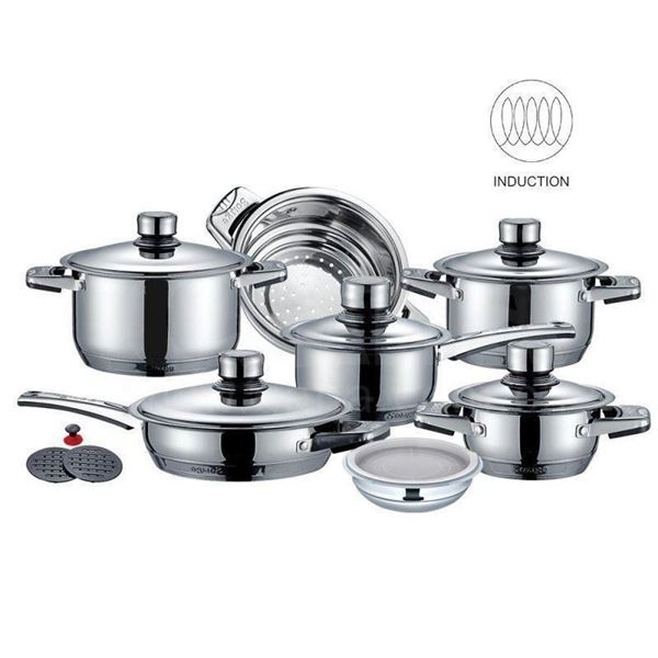 Z-Line SH-16S 16-Piece Stainless Steel Cookware Se