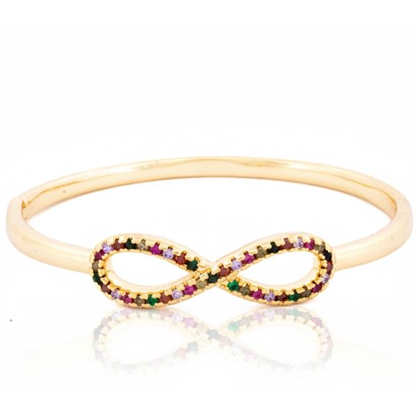 18kt Gold Oro Laminado Bangle Bracelet Eternity De