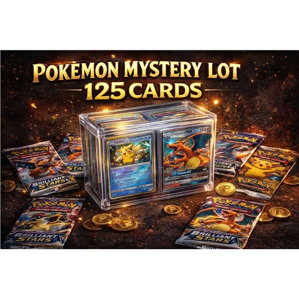 POKƒMON MYSTERY LOT Ð  125 CARDS SURPRISE TREASURE