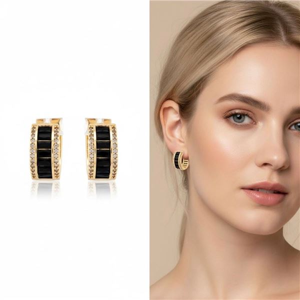 18kt Gold-Overlay Oro Laminado Hoop-Style Earrings