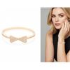 Image 2 : 18Kt Gold Oro Laminado Bangle Bracelet Pave Set Bo
