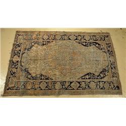 An Antique Persian Motosham Kashan Wool Rug.