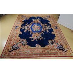 A Semi Antique Sino Savonnerie Wool Rug.