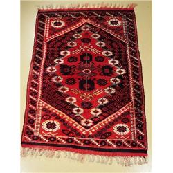 A Semi Antique Turkish Bergama Wool Rug.