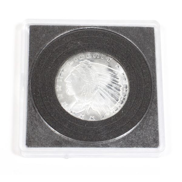 1/4 IN CASE INDIAN SILVER ROUND