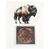 Image 1 : 1 OZ BISON COPPER ROUND IN CAPSULE WITH CARD