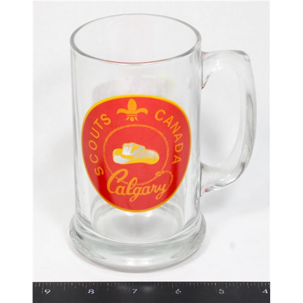 VINTAGE SCOUTS CALGARY GLASS MUG