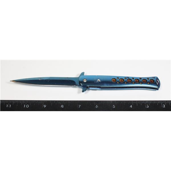 BLUE STEEL TONE POCKET KNIFE