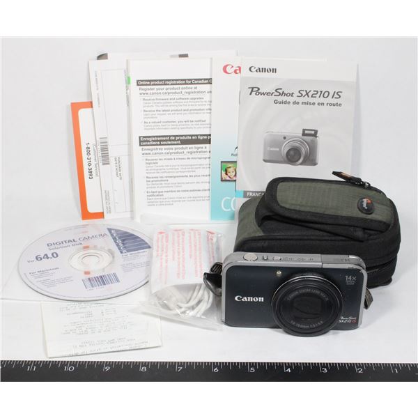 CANON POWERSHOT SX210 IS WITH INSTRUCTIONS AND