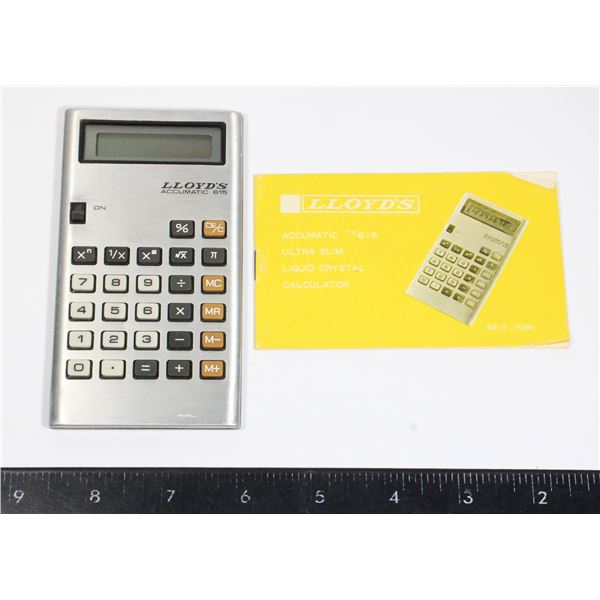 VINTAGE LLOYD’S ACCUMATIC 615 CALCULATOR WITH