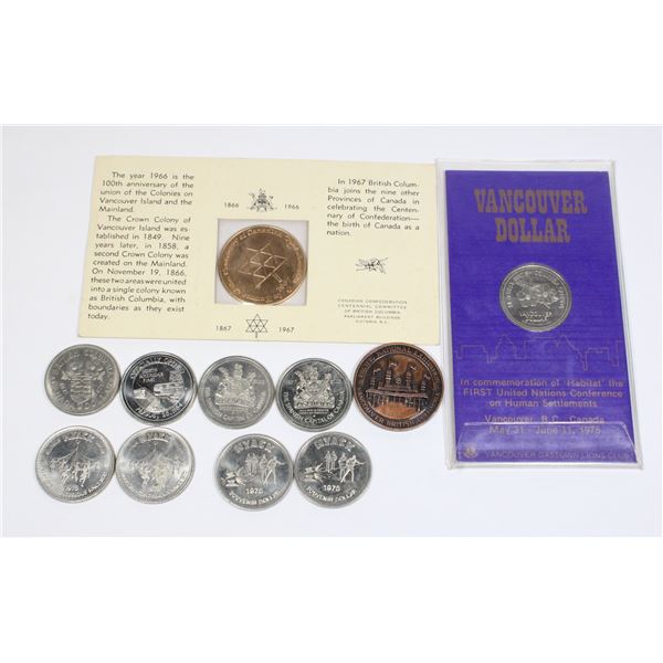 11 VINTAGE COMMEMORATIVE DOLLARS & TOKENS –