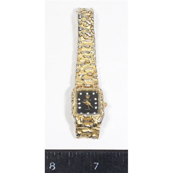 REPLICA ROLEX QUARTZ GOLD TONE WATCH