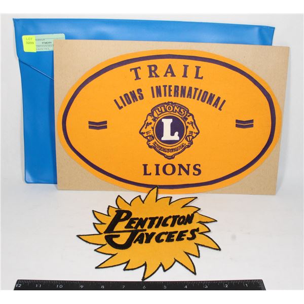 LOT OF TWO PATCHES SOLD IN A BLUE PLASTIC FILE