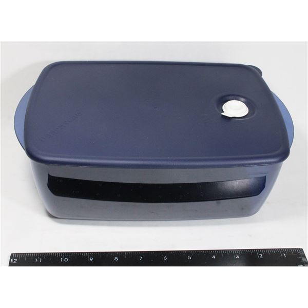 LARGE BLUE TUPPERWARE CONTAINER WITH LID