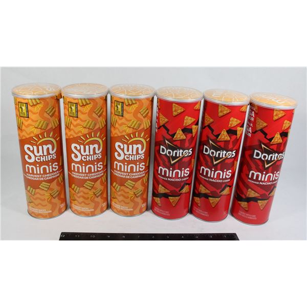 6 TUBES OF MINI CHIPS