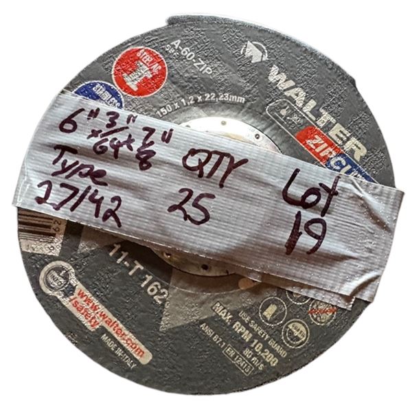 25 6x3/64x7/8 inch grinding disc NEW