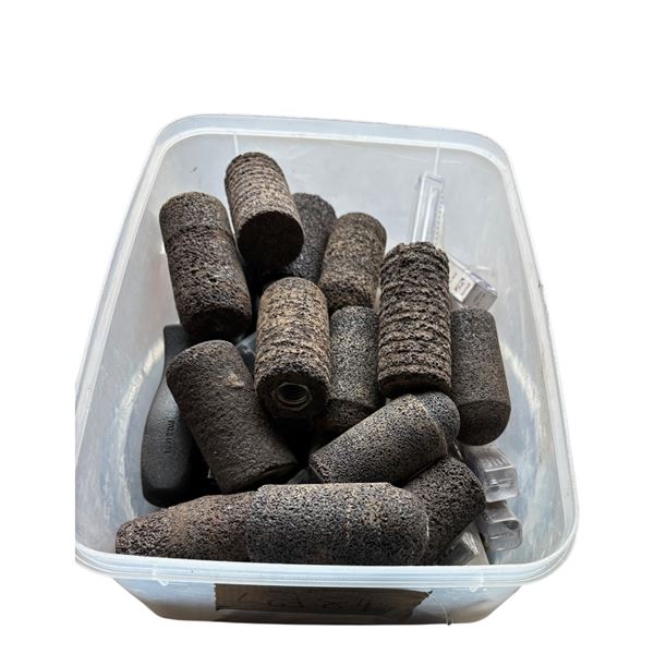 Container of grinding wheels used