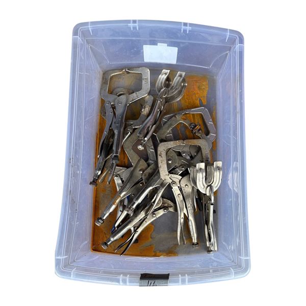 Tub of  vise grip clamps 10
