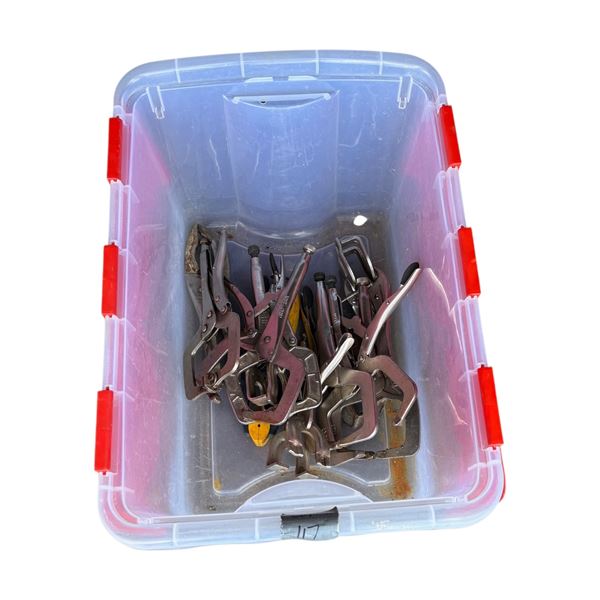 Tub of vise grip clamps 12