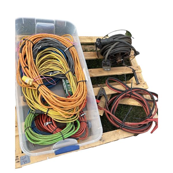Pallet of electric cords, booster cable