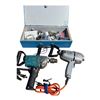 Image 1 : 2 drills and wooden tool box misc tools