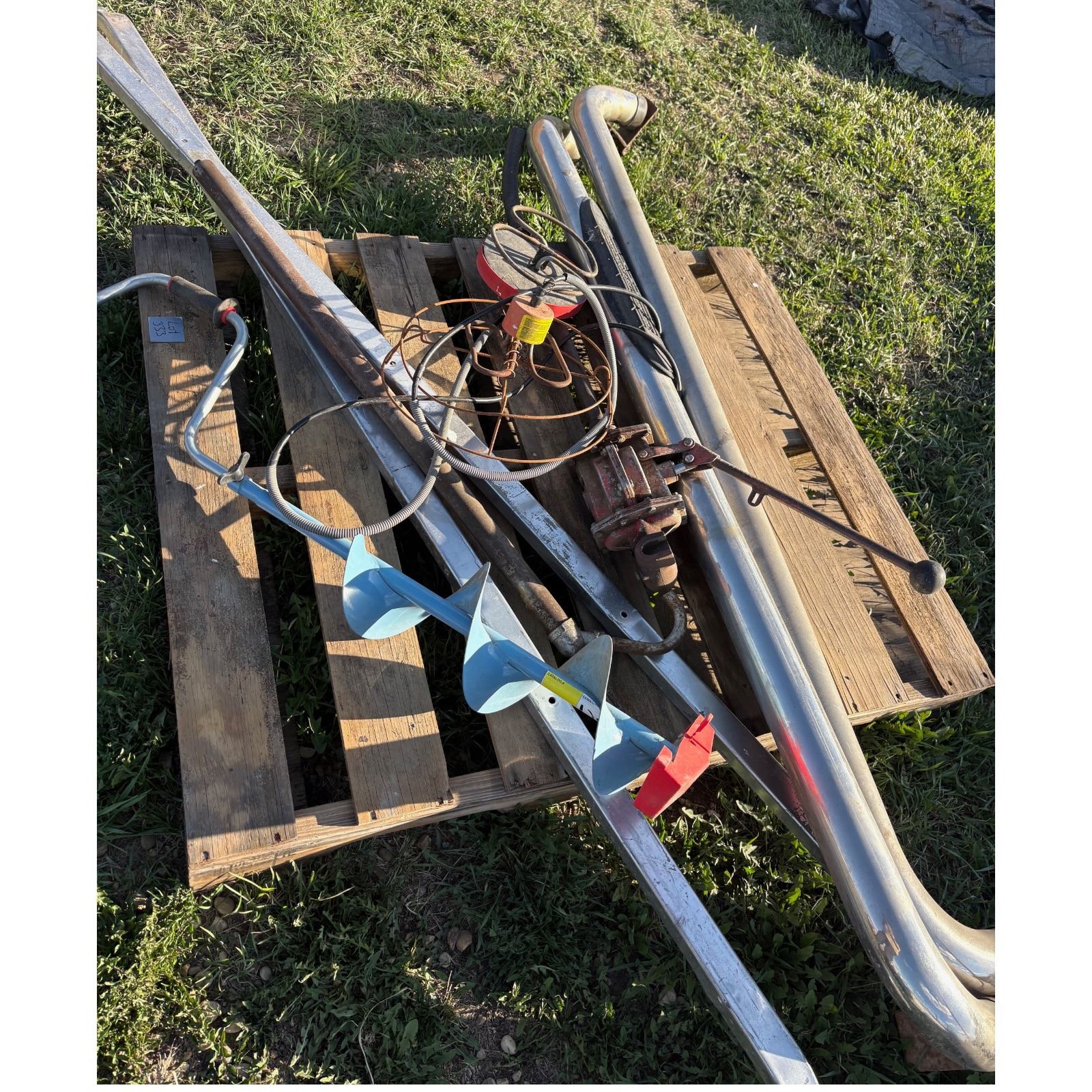 Ice auger, truck rails, water heater, fuel pump