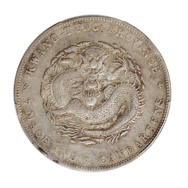 China, Kwangtung (1890-08) 7 Mac 2 Candareens (Dollar), Kwangtung Mint, PCGS Chop Mark - XF Detail (